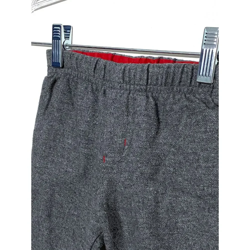 Baby Gap Newborn 12-17 Lbs Gray Pants Red Cuffs Wool Blend Y2K Classic Preppy
